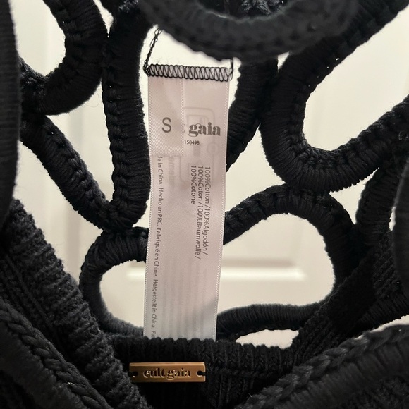 NWOT Cult Gaia Danica Crochet Knit Tank Top Black - Picture 6 of 6